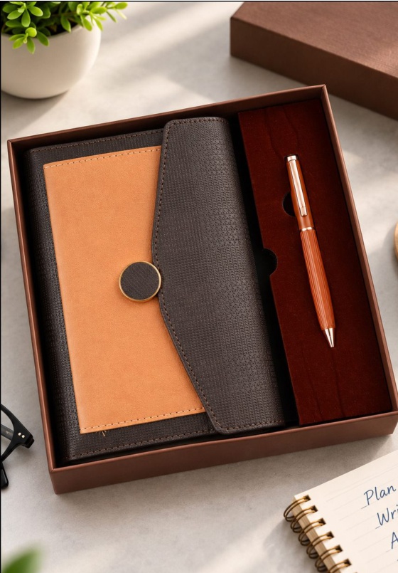 V-31 Heritage Walnut Leatherette Power Bank Diary